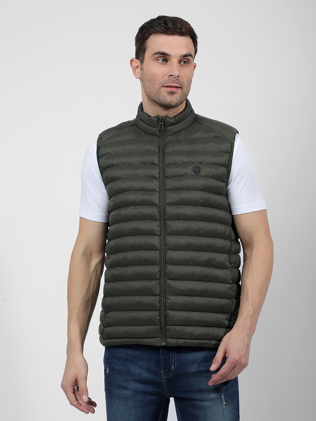 Numero Uno Men Solid Green Regular Fit Puffer Jacket